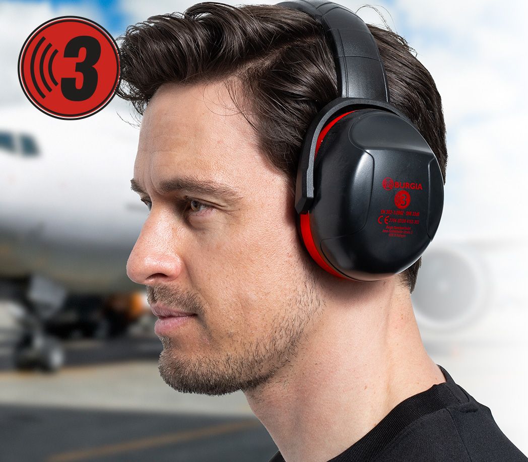 Kapselgehörschutz BS III - Farbe: schwarz/rot