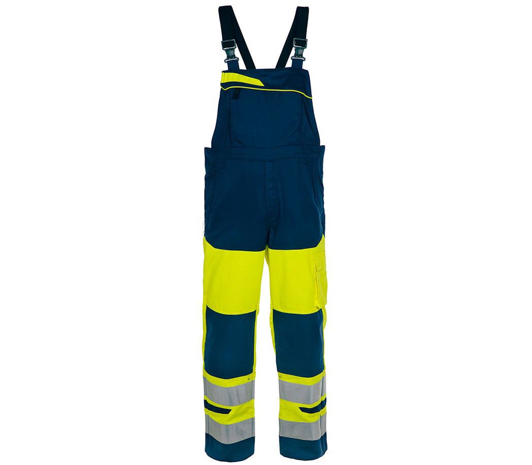 Multinorm Latzhose - Farbe: warngelb/marine - Größe: 46