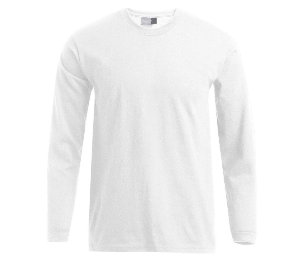 Longsleeve - Farbe: weiß - Größe: XXL