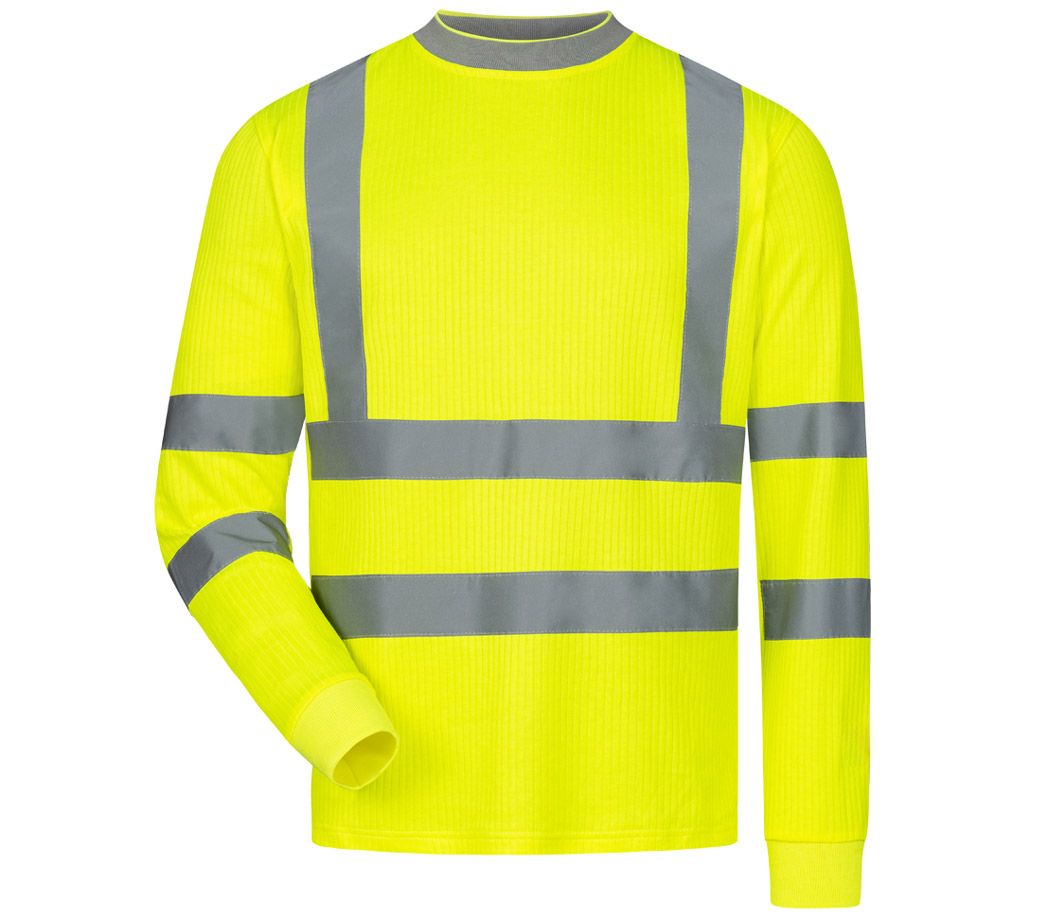 Warnschutz T-Shirt Langarm - Farbe: warngelb - Größe: S