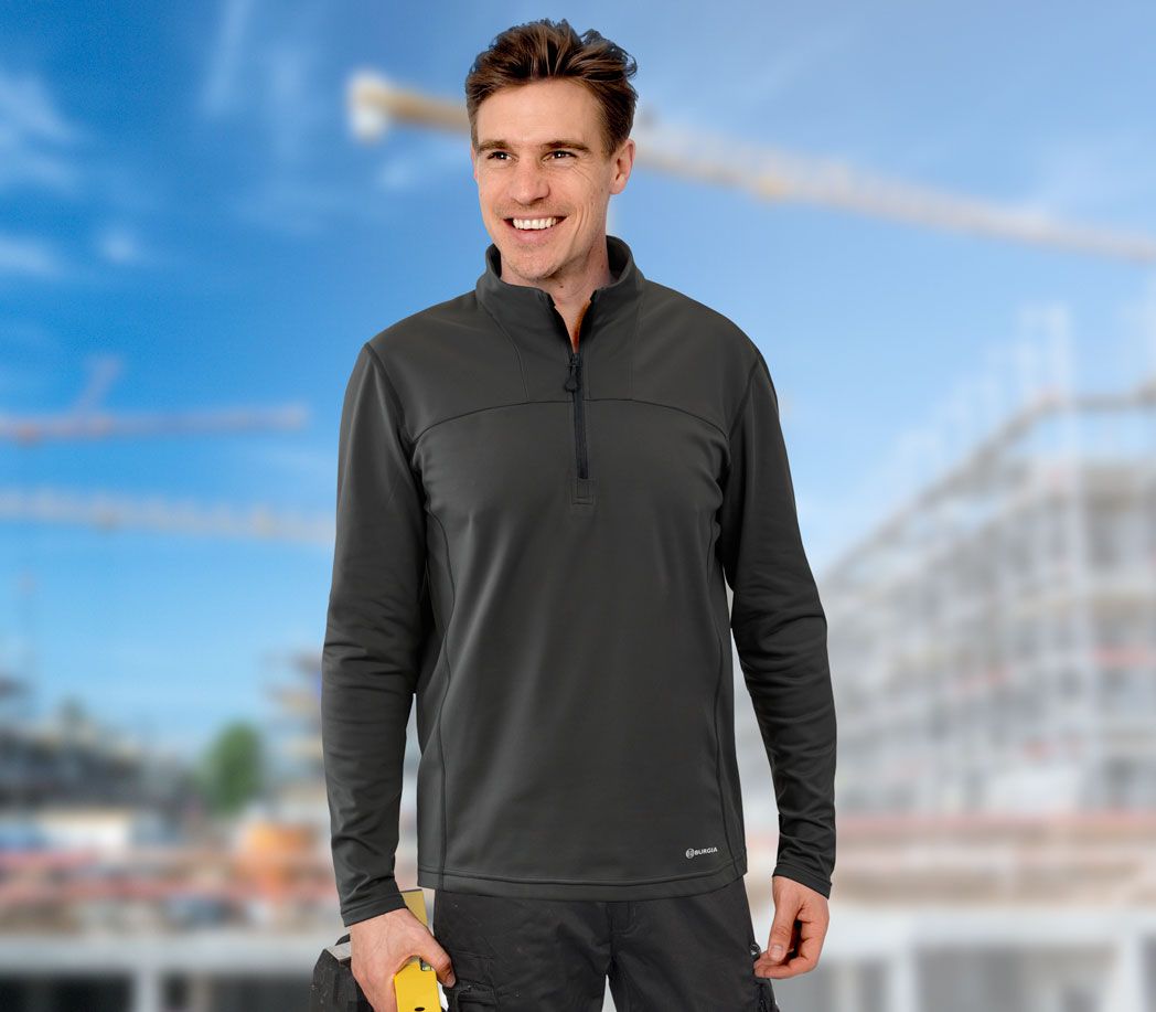 Funktions-Langarmshirt 4 Way Stretch - Farbe: schwarz - Größe: 3XL