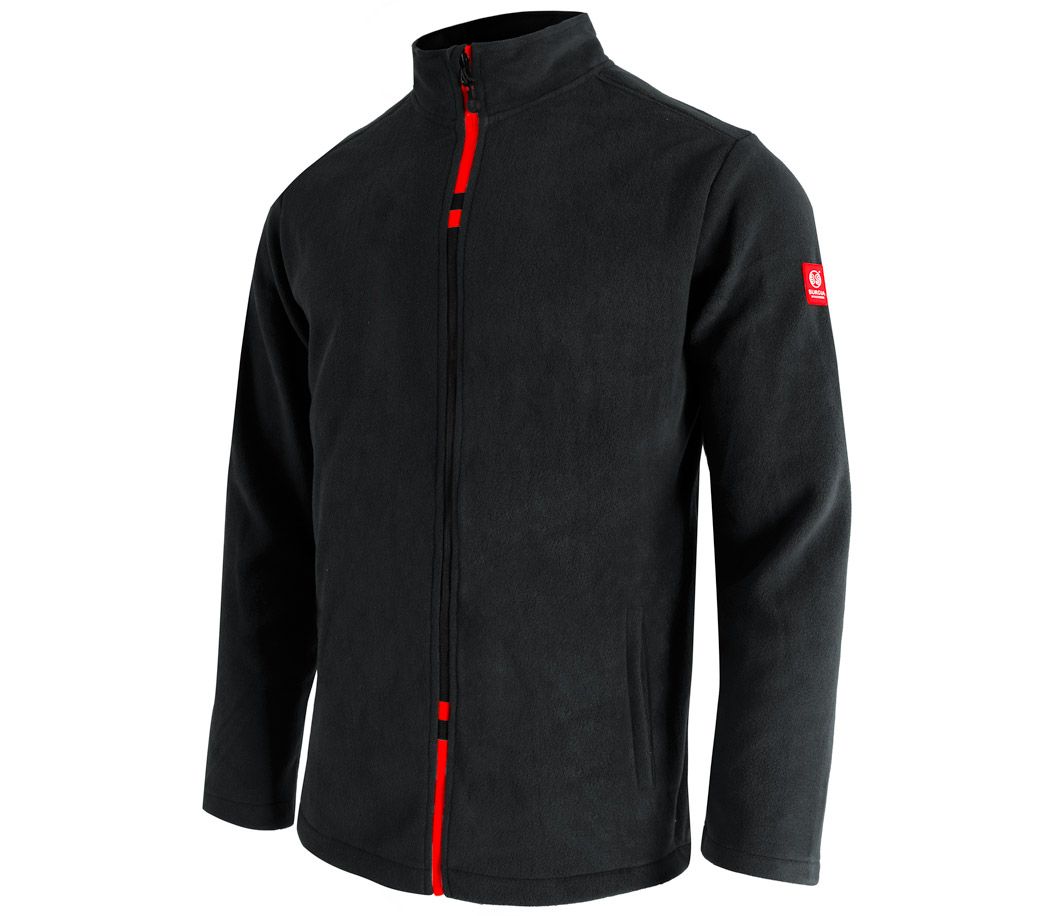 Fleecejacke Supersoft Light - Farbe: schwarz/rot - Größe: L