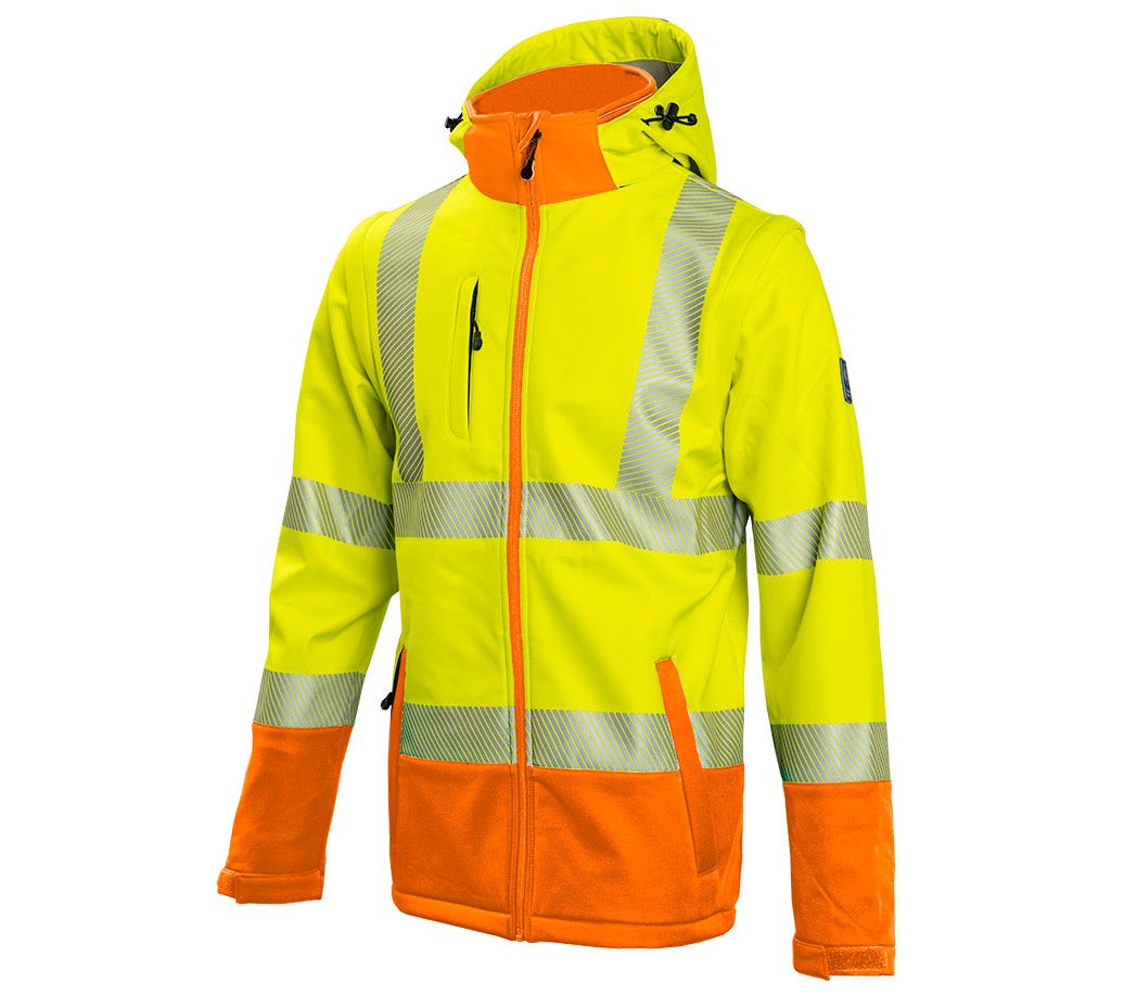 Warnschutz-Softshelljacke 2-in-1 - Farbe: warngelb/warnorange - Größe: 4XL