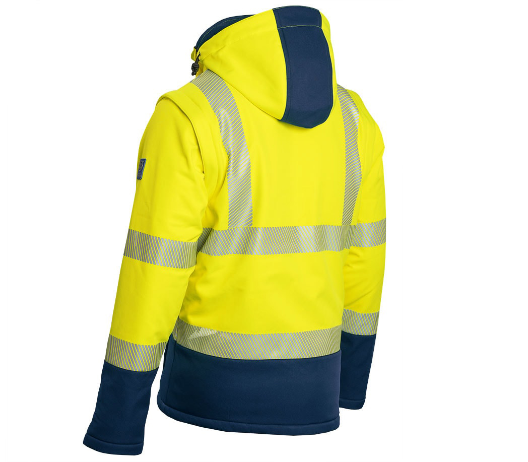 PKA Winter-Warnschutz Softshell-Jacke Polyester reflektierendgelb/grauL 