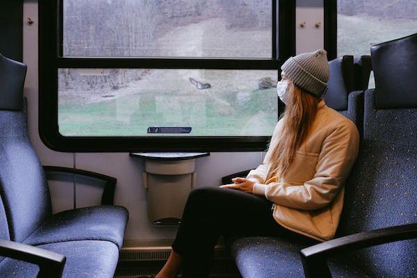 Maske im Nahverkehr