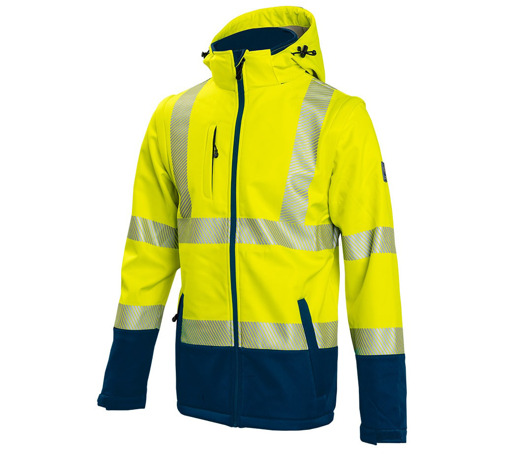 Huoghebg Sicherheitsjacke Mit Kapuze - Warnschutz Softshell Mit Reflektorstreifen