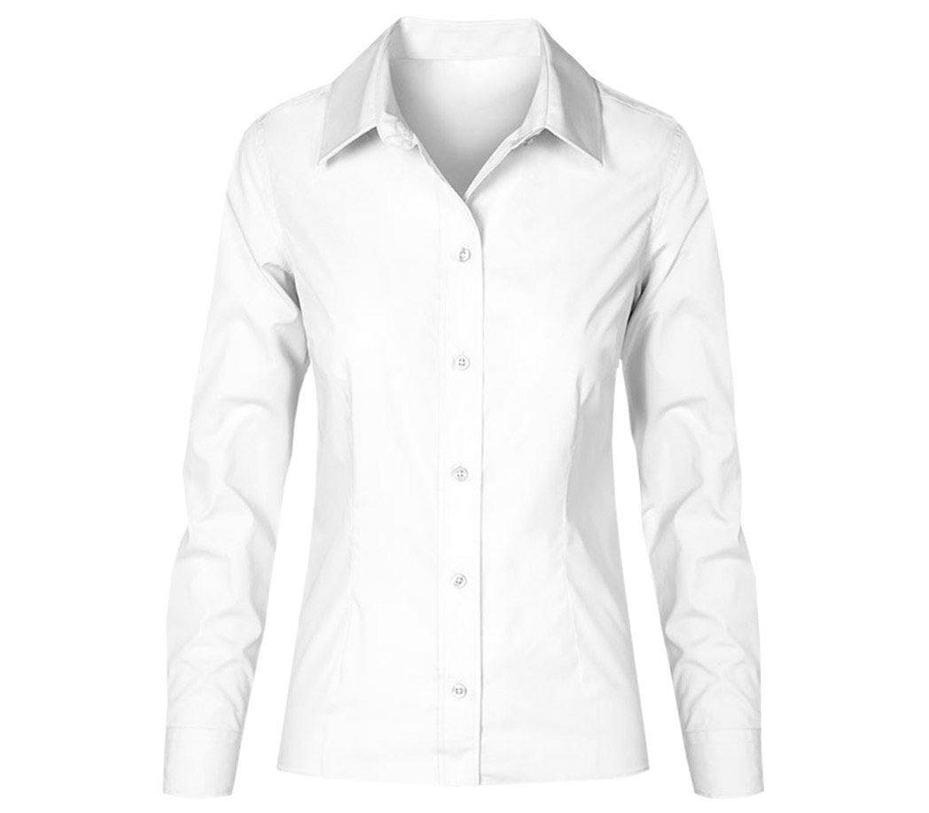 Damenbluse langarm - Farbe: weiß - Größe: XS