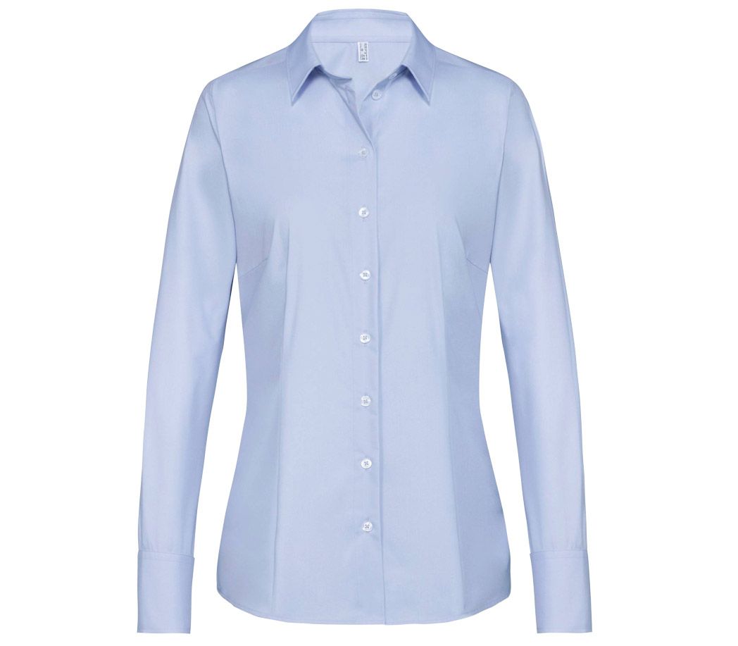 Premium Business Bluse Damen - Farbe: hellblau - Größe: 52