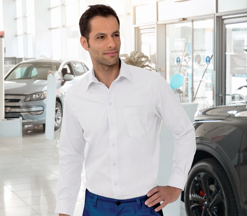 Premium Business Hemd Herren - Farbe: weiß - Größe: 39/40
