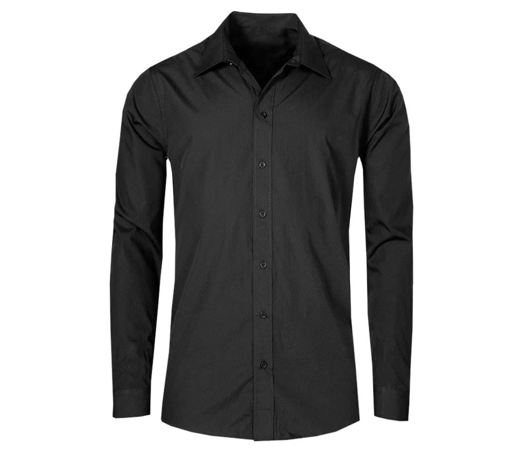Herren Kellnerhemd langarm - Farbe: schwarz - Größe: XL