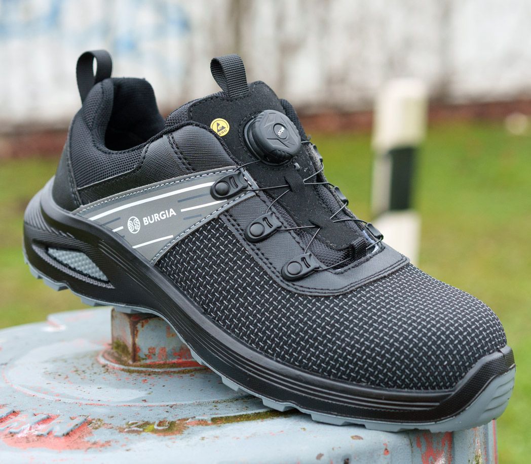 Sicherheitshalbschuhe S3 ESD Drehverschluss - Farbe: schwarz/anthrazit - Größe: 39