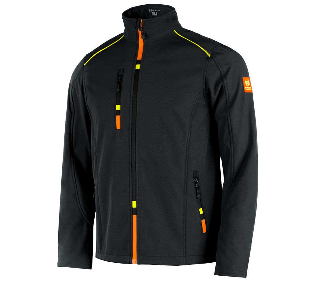 Softshelljacke - Farbe: schwarz/orange/gelb - Größe: XXL