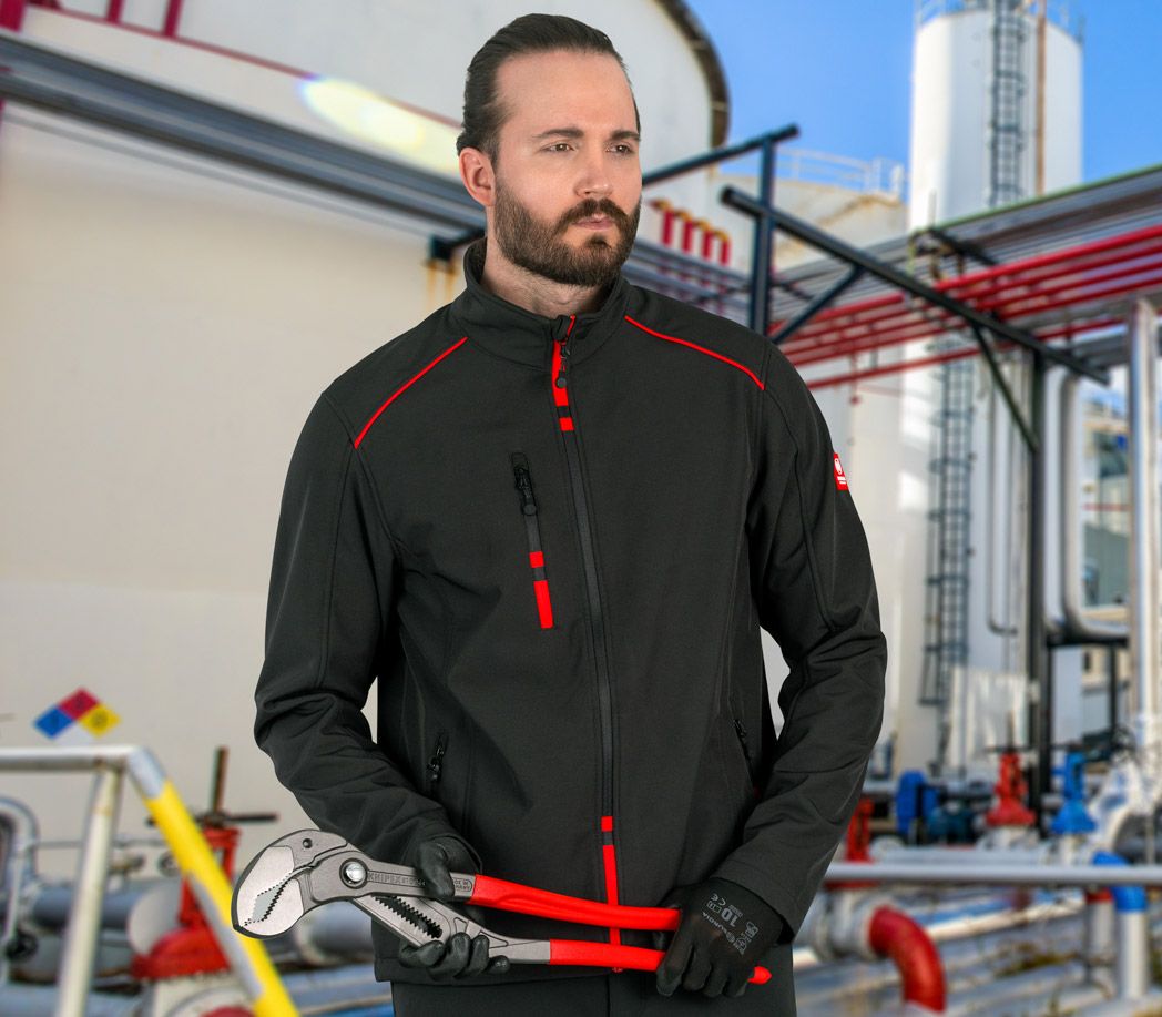 Softshelljacke - Farbe: schwarz/rot - Größe: M
