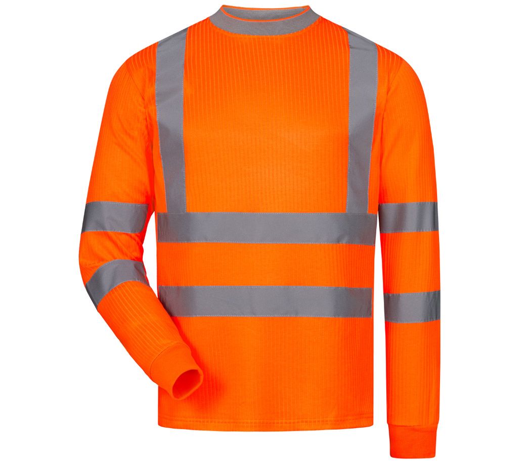 Warnschutz T-Shirt Langarm - Farbe: warnorange - Größe: XL
