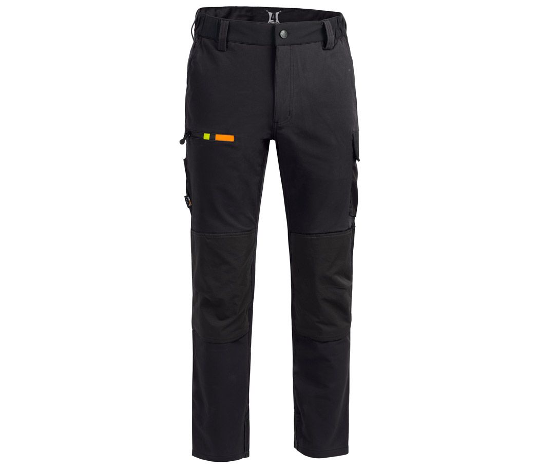 Arbeitshose 4Stretch - Farbe: schwarz/orange/gelb - Größe: 110