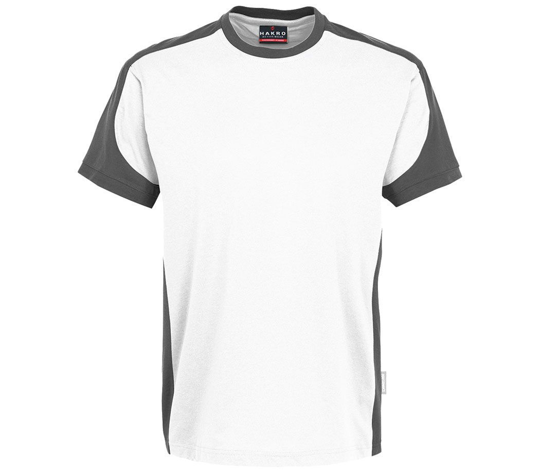 Hakro T-Shirt Performance Contrast - Farbe: weiß/anthrazit - Größe: 3XL