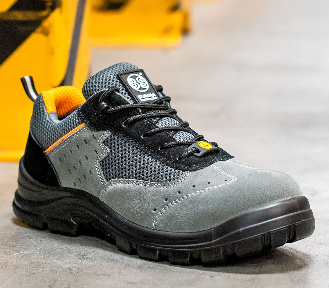 Sicherheitshalbschuhe S1 ESD - Farbe: grau/orange - Größe: 48