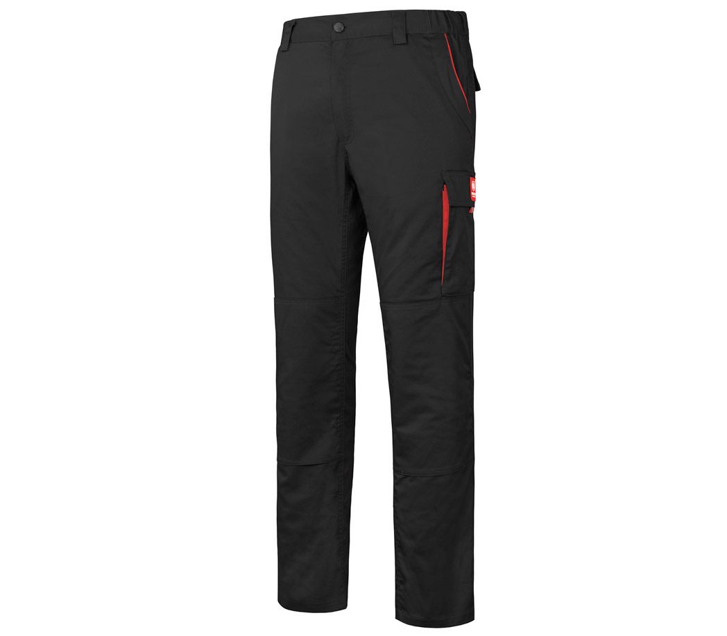 Arbeitshose Stretch Pure - Farbe: schwarz/rot - Größe: 58