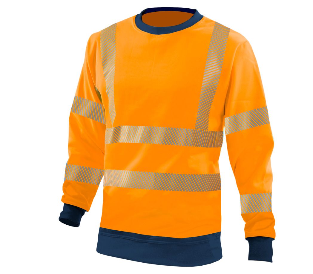 Warnschutz Sweatshirt - Farbe: warnorange/marine - Größe: L