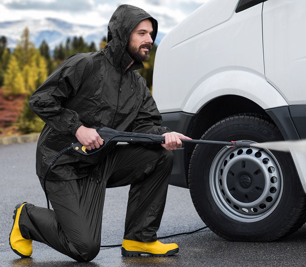 Regenschutz Set - Farbe: schwarz - Größe: XXL