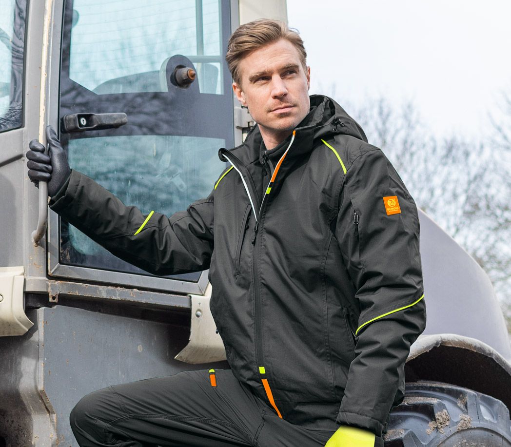 Winterjacke wasserdicht - Farbe: schwarz/orange/gelb - Größe: 5XL
