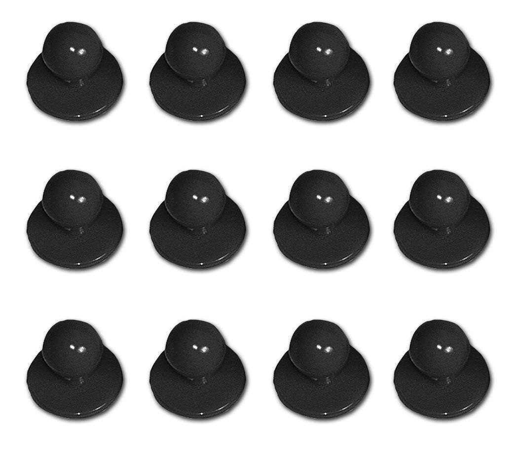 Stoffbezogene Kugelknöpfe für Kochjacken in Schwarz im 12er-Pack
