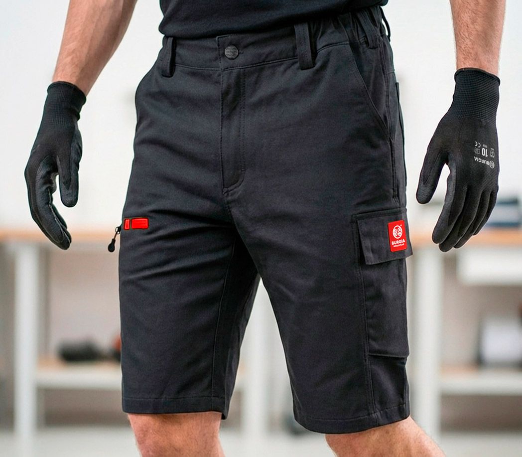 Arbeitsshorts 4Stretch - Farbe: schwarz/rot - Größe: 56