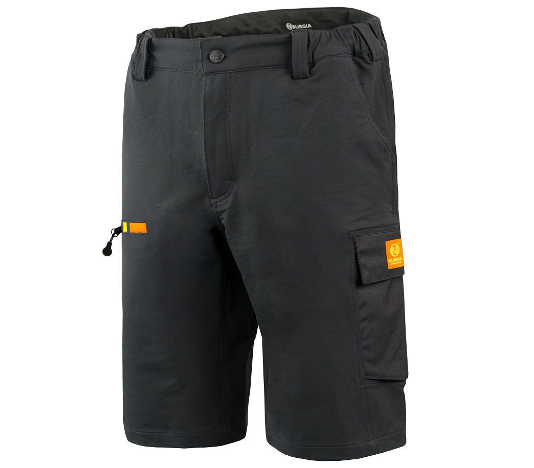 Arbeitsshorts 4Stretch - Farbe: schwarz/orange/gelb - Größe: 58