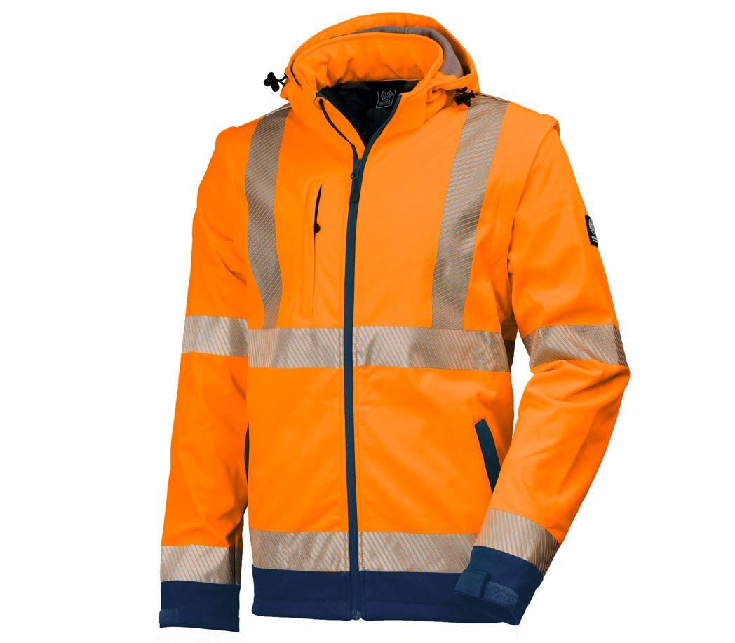 Warnschutz-Softshelljacke 2-in-1 - Farbe: warnorange/marine - Größe: M